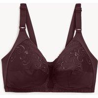 M&S Embroidered Non Wired Total Support Bra Blackcurrant
