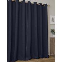 M&S Brushed Eyelet Blackout Thermal Curtains Navy