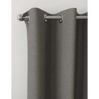 M&S Brushed Eyelet Blackout Thermal Curtains Charcoal Mix
