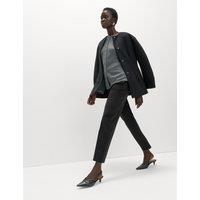 M&S Tapered Ankle Grazer Trousers Black