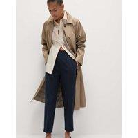 M&S Tapered Ankle Grazer Trousers Midnight Navy