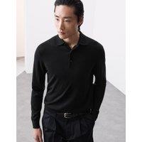 Pure Extra Fine Merino Wool Knitted Polo Shirt