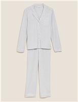 M&S Personalised Women's Cotton Modal Pyjamas Grey Marl