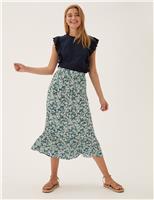 Floral Midaxi Tiered Skirt
