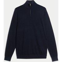 Pure Extra Fine Merino Wool Half Zip Jumper
