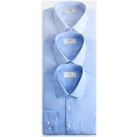 M&S 3 Pack Slim Fit Easy Iron Shirts Blue