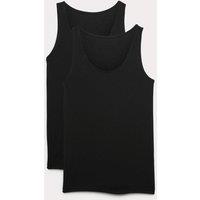 M&S 2 Pack Heatgen Thermal Built-up Shoulder Vest Black