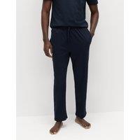 M&S 2 Pack Pure Cotton Pyjama Bottoms Blue Mix