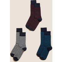 3pk Striped Cotton Rich Socks