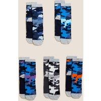 5pk Cotton Rich Camouflage Socks