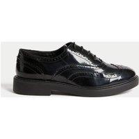 M&S Patent Lace Up Brogues Black
