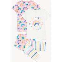 2pk Pure Cotton Rainbow Pyjama Sets (1-8 Yrs)