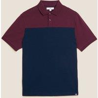 Pure Cotton Colour Block Polo Shirt