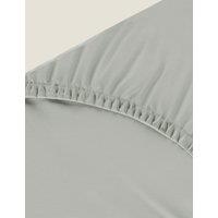 M&S Pure Cotton 300 Thread Count Fitted Sheet Light Grey
