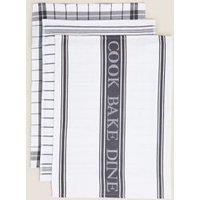 Set of 3 Cotton Rich Striped Tea Towels