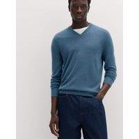 M&S Cashmilon V-Neck Jumper Denim