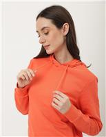 M&S Cotton Rich Hoodie Mango