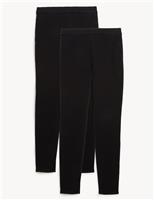 M&S 2 Pack High Waisted Jeggings Black/Black
