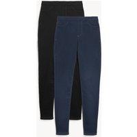 M&S 2 Pack High Waisted Jeggings Blue/Black