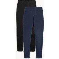 M&S 2 Pack High Waisted Jeggings Blue/Black