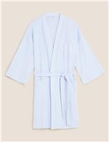 M&S Personalised Women's Waffle Dressing Gown Light Blue