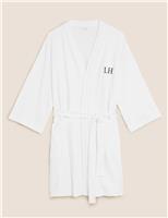 M&S Personalised Women's Waffle Dressing Gown White