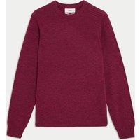 M&S Pure Extra Fine Lambswool Crew Neck Jumper Magenta