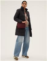 M&S Recycled Thermowarmth Funnel Neck Coat Scarlet