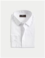 M&S 2 inch Shorter Slim Fit Easy Iron Cotton Rich Shirts White