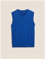 M&S School Unisex Pure Cotton StayNew Tank Top (3-16 Yrs) Grey