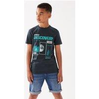 M&S Pure Cotton Space T-Shirt (6-16 Yrs) Grey Mix