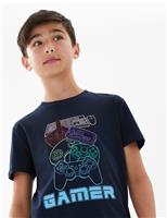 Pure Cotton Gamer Print T-Shirt (6-16 Yrs)