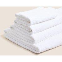 M&S Pure Cotton Linear Floral Towel White