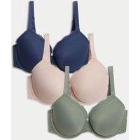 3pk Padded Wired Plunge Bras F-H