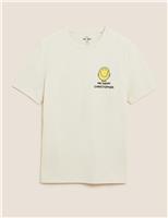 M&S Personalised Pure Cotton Mr Happy T-Shirt Ecru