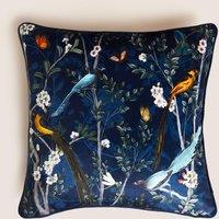 Velvet Spring Bird Cushion