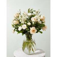 White Bouquet Rose, Lisianthus & Stock