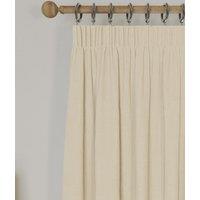 M&S Brushed Pencil Pleat Blackout Thermal Curtains Cream