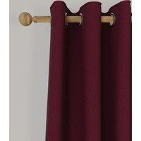 M&S Brushed Eyelet Blackout Thermal Curtains Dark Red
