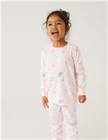 M&S Pure Cotton Glow in the Dark Unicorn Pyjamas (1-8 Yrs) Pink Mix
