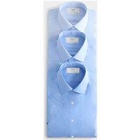 M&S 3 Pack Slim Fit Easy Iron Short Sleeve Shirts Blue