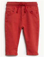 M&S Cotton Rich Jeans (0-3 Yrs) Red
