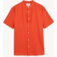 Linen Rich Grandad Collar Shirt
