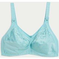 M&S Embroidered Non Wired Total Support Bra Turquoise