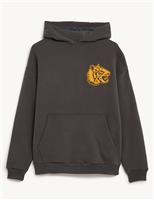 M&S Cotton Rich Tiger Hoodie (6-16 Yrs) Dark Graphite