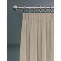 M&S Velvet Pencil Pleat Ultra Thermal Curtains Champagne