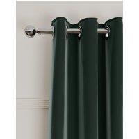 M&S Velvet Eyelet Ultra Thermal Curtains Forest Green