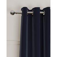 M&S Velvet Eyelet Ultra Thermal Curtains Navy