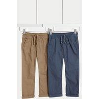 2pk Pure Cotton Ripstop Trousers (2-8 Yrs)