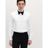 M&S Slim Fit Luxury Cotton Double Cuff Dress Shirt White